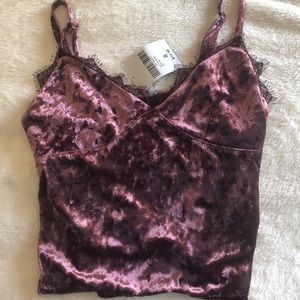Crushed velvet eyelash tank